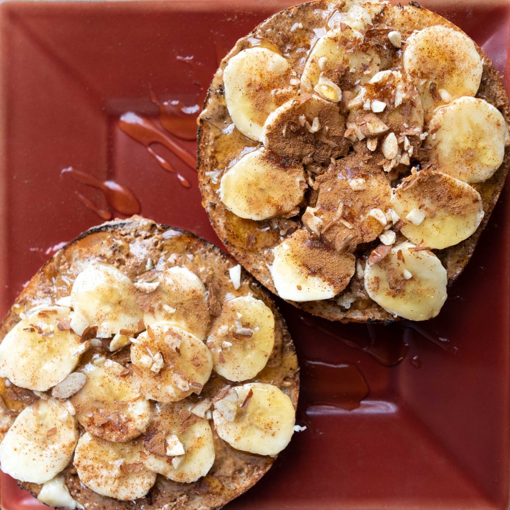 Peanut butter honey banana bagel from Coffee Break